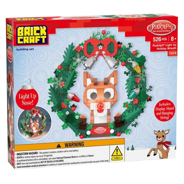 Rudolph Light-Up Holiday Wreath Building Set 494pc