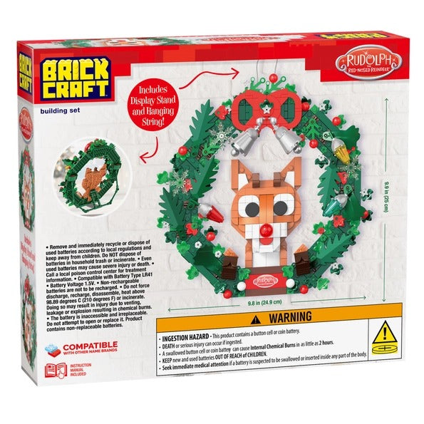 Rudolph Light-Up Holiday Wreath Building Set 494pc