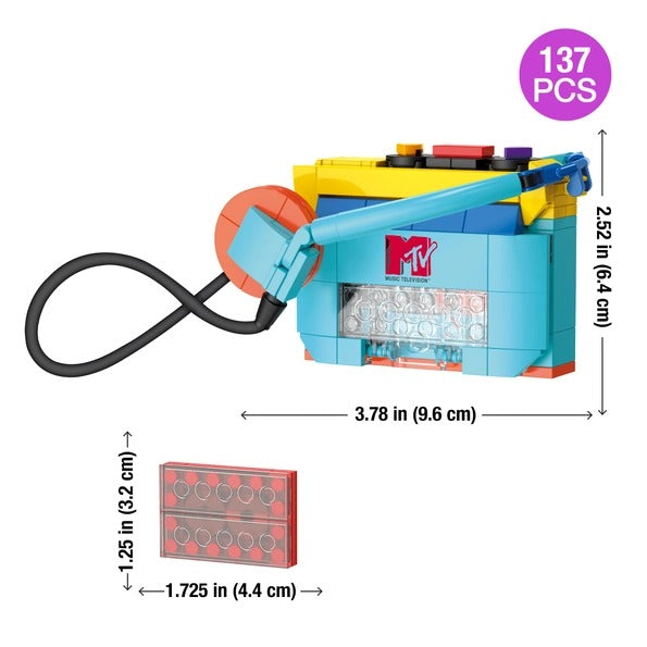 MTV Retro Cassette Player Building Set, 80s, 137 Pieces