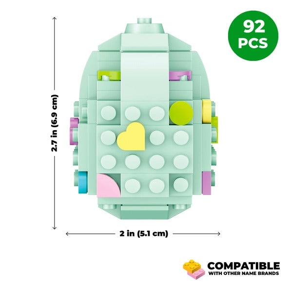 Easter Egg Building Set, Spring Decor Brick Kit 92pc