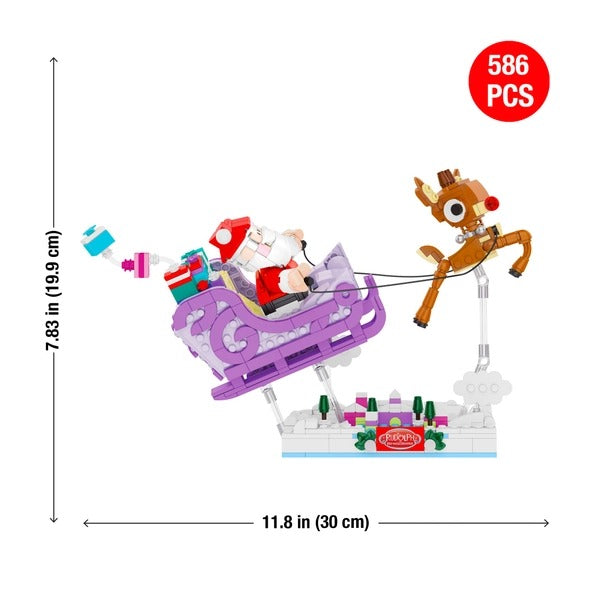 Rudolph Santa's Sleigh Christmas Building Set 586pc