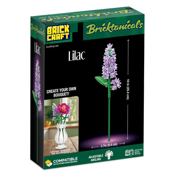 Lilac Flower Building Set, Brick Bouquet Decor 104pc