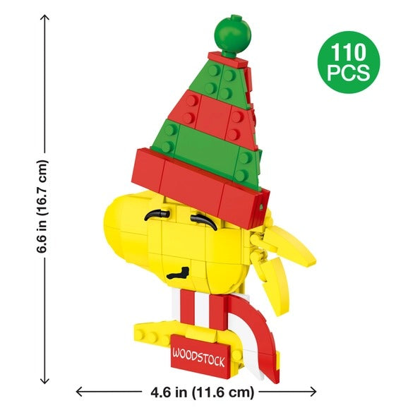 Peanuts Woodstock Holiday Ornament Building Set, 129 Pieces