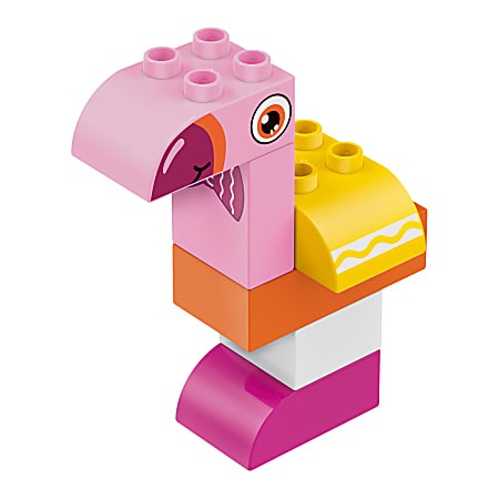 Crayola Pink Flamingo Building Set, Brick Decor 6pc