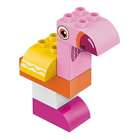 Crayola Pink Flamingo Building Set, Brick Decor 6pc