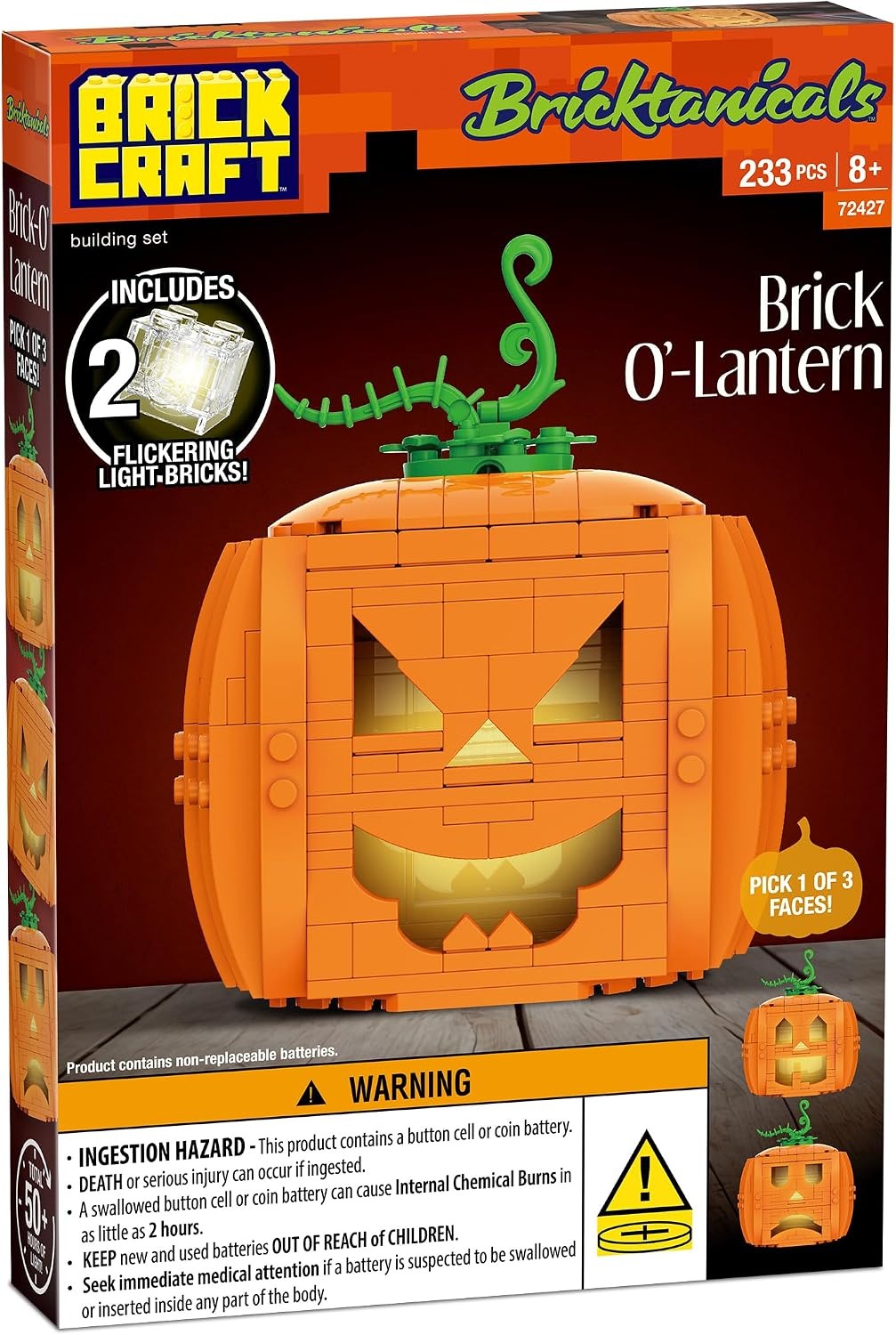 Brickcraft Brick O’-Lantern Building Kit – 233 Pieces