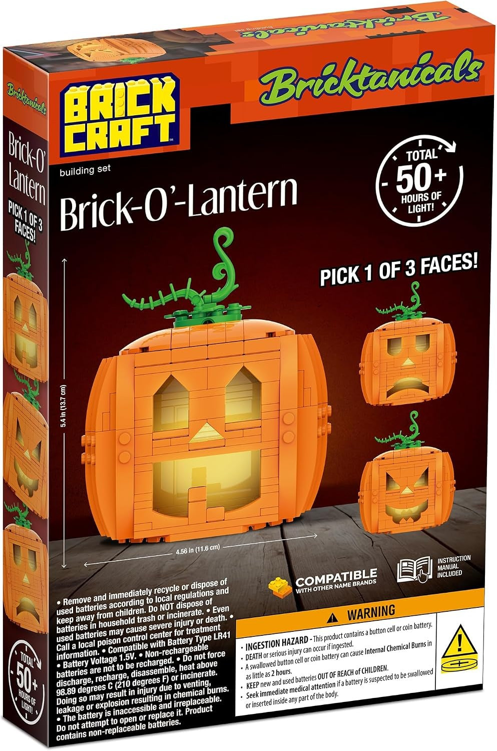 Brickcraft Brick O’-Lantern Building Kit – 233 Pieces