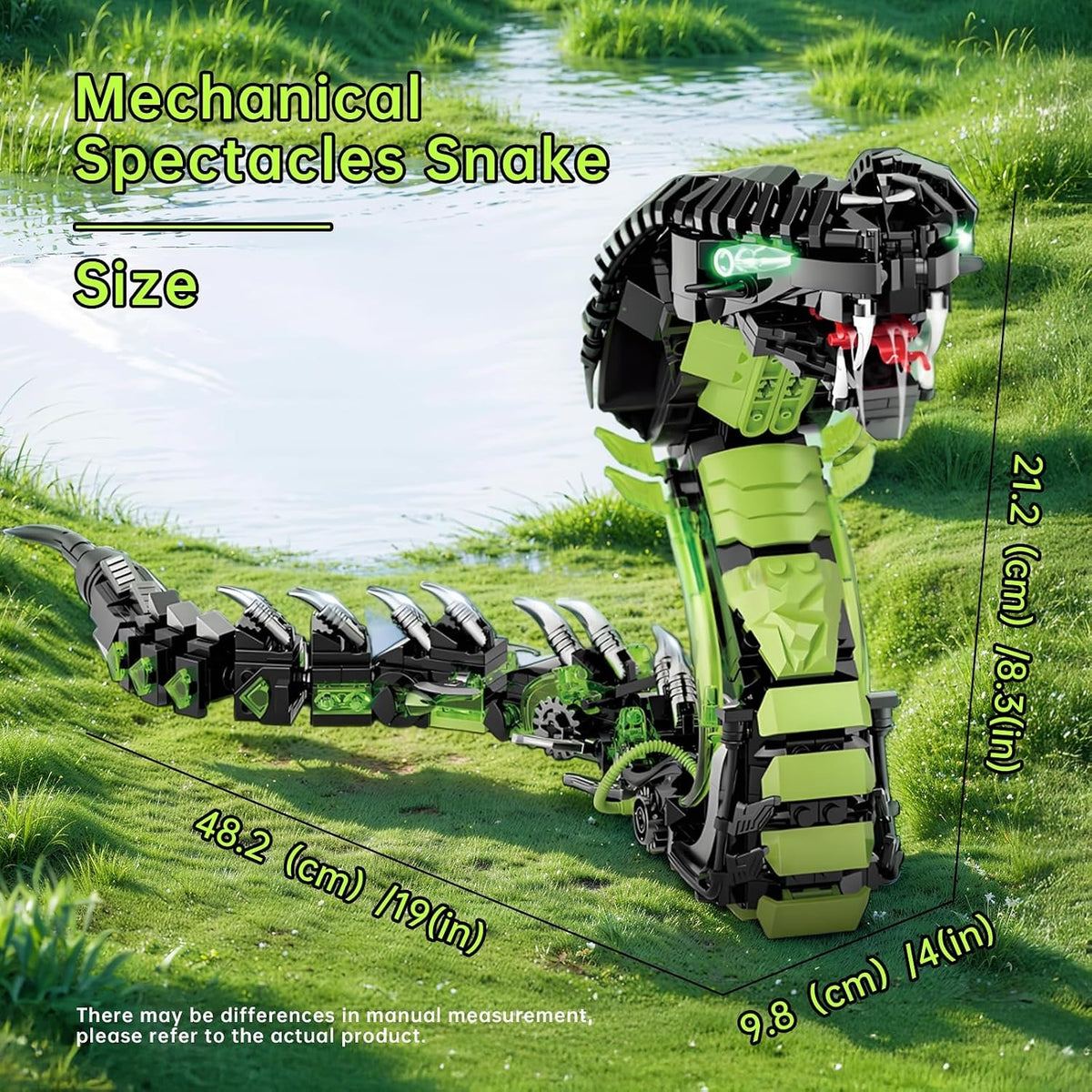 HJPLPXH Mechanical Snake Building Blocks Set – 3D Cobra Model