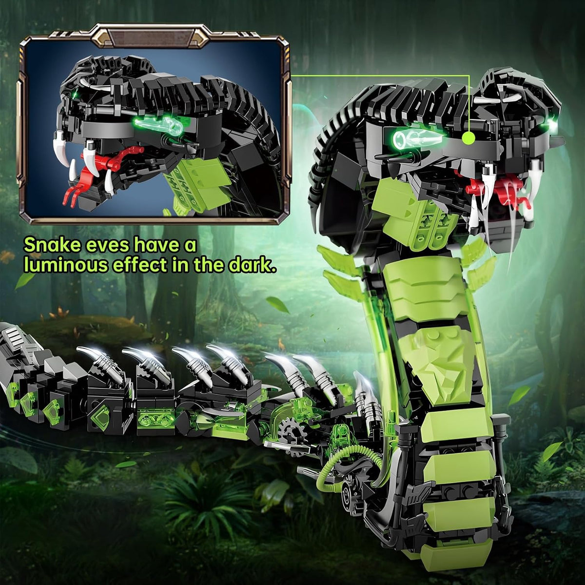 HJPLPXH Mechanical Snake Building Blocks Set – 3D Cobra Model