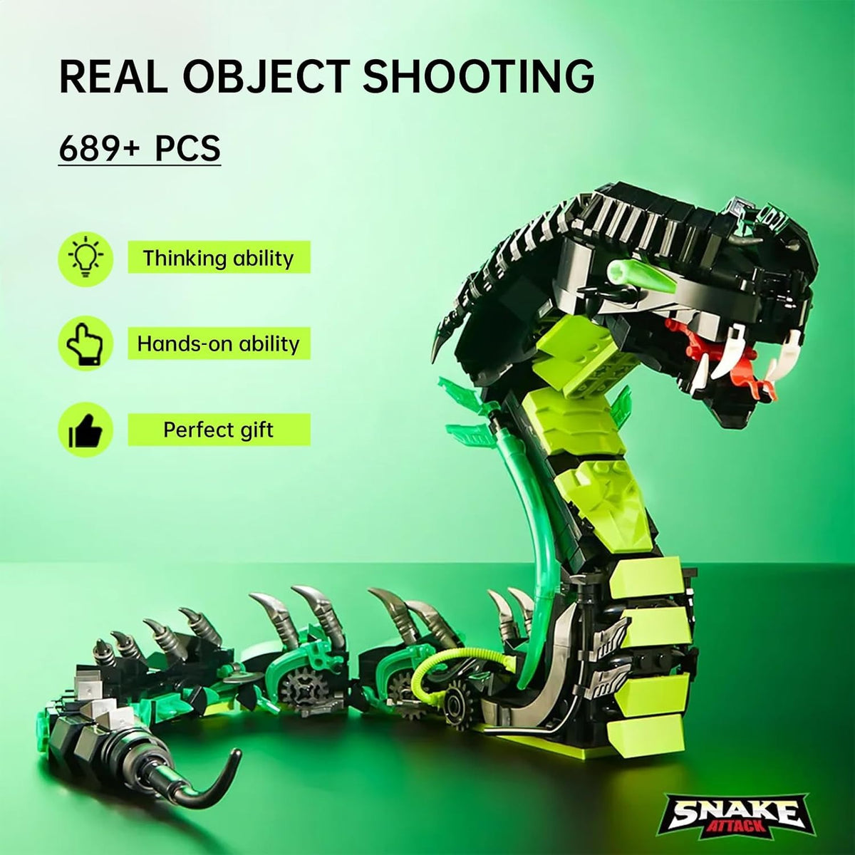 HJPLPXH Mechanical Snake Building Blocks Set – 3D Cobra Model
