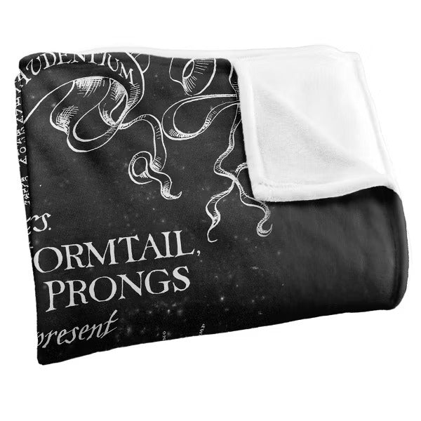 Harry Potter Black & White Map Silky Touch Throw Blanket – 50" x 60"