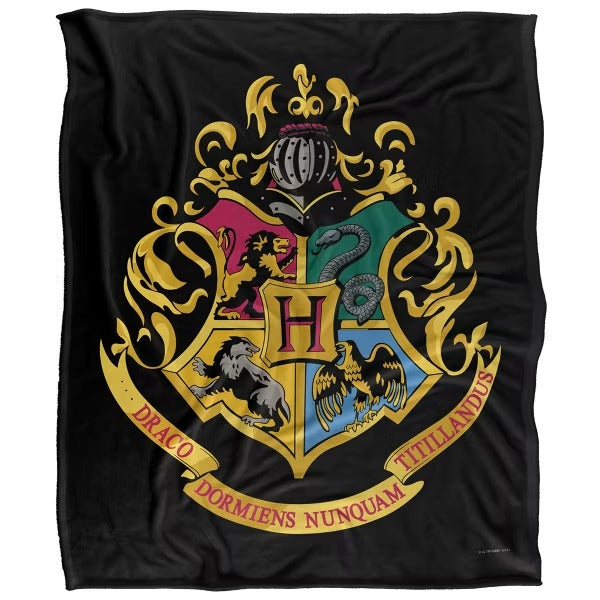 Harry Potter Hogwarts Crest Silky Touch Throw Blanket – 50" x 60"