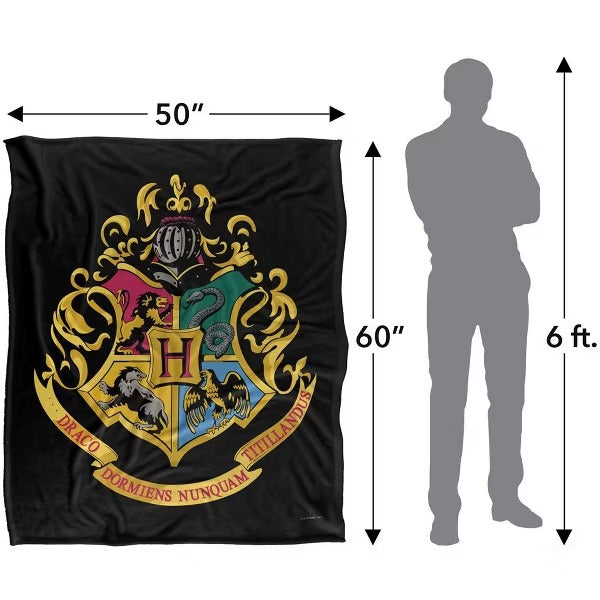 Harry Potter Hogwarts Crest Silky Touch Throw Blanket – 50" x 60"