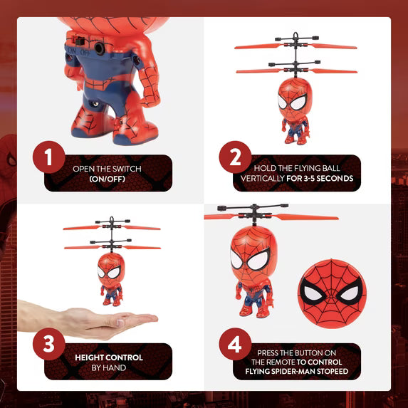 Marvel 3.5 Inch Spider-Man Flying Figure IR Helicopter