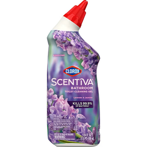 (6 Pack) Clorox Scentiva Bathroom Toilet Cleaning Gel, Lavender and Jasmine, 24 Fl Oz