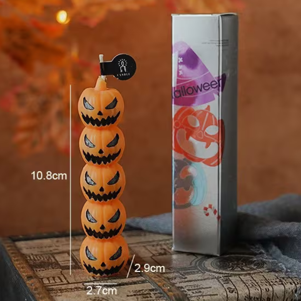Halloween Scented Candles, Pumpkin, Skeleton & Human Fingers 4-Piece Set