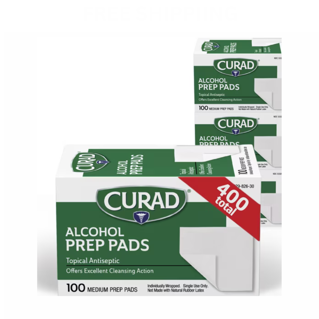 Curad Alcohol Prep Pads, Medium 2-Ply, 400 Count