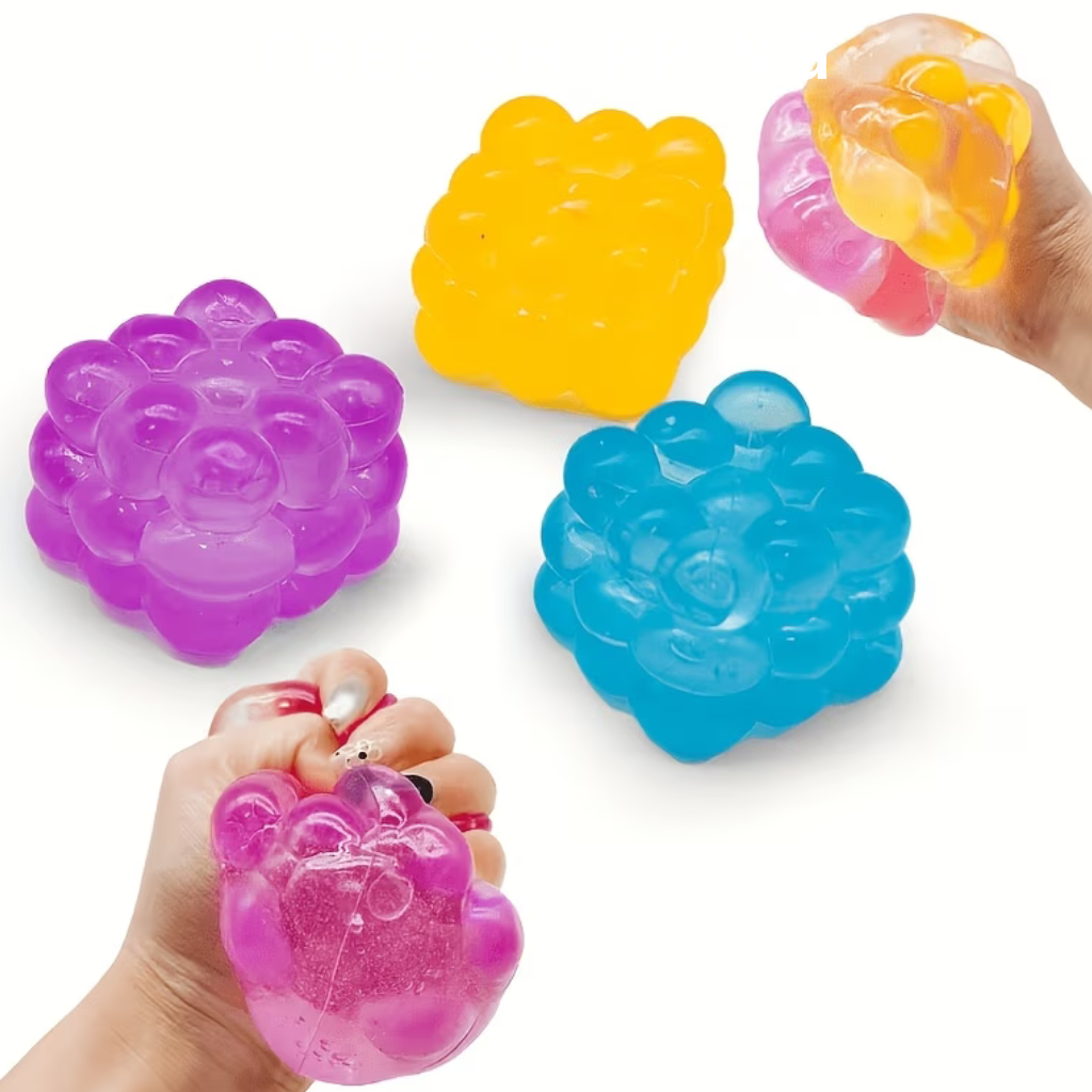 Gift for Her/Him Nine-Grid Grape Squishy Toys – Kids Party Gift Pack, Random Colors