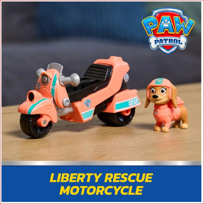 PAW Patrol Liberty Rescue Motorcycle Toy – Bike with Collectible Figure for Kids 3+