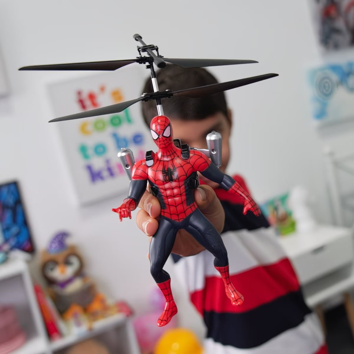 2CH Spider-Man Marvel IR Helicopter Remote Control Indoor Flying Toy for Kids